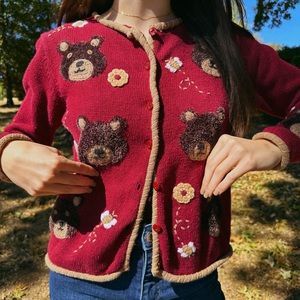 Vintage bear cardigan